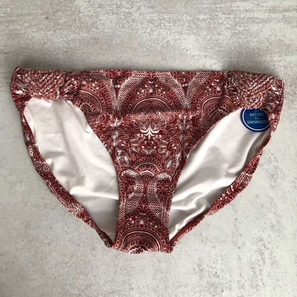 Swimsuits For All Bikini Women's Brick Red Patterned Crochet Size 18 - Picture 6 of 12